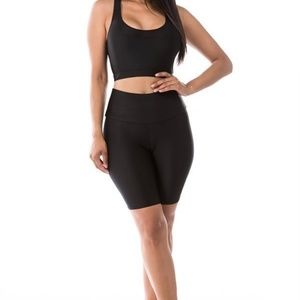 Black sports tank & biker short set